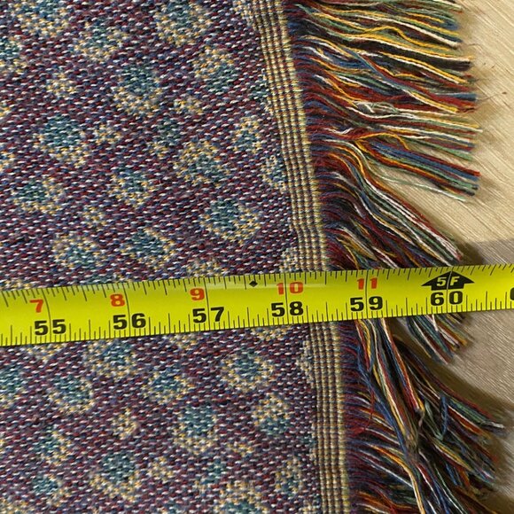 Palm Tree Animal Print Tapestry Throw Blanket Fringed Reversible Beach Cottage - Picture 5 of 6